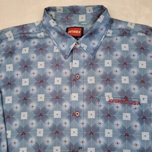 Avirex Shirt Mens XXL Vintage Button Up Long Sleeve Y2K 90s USA HipHop Adult 2XL